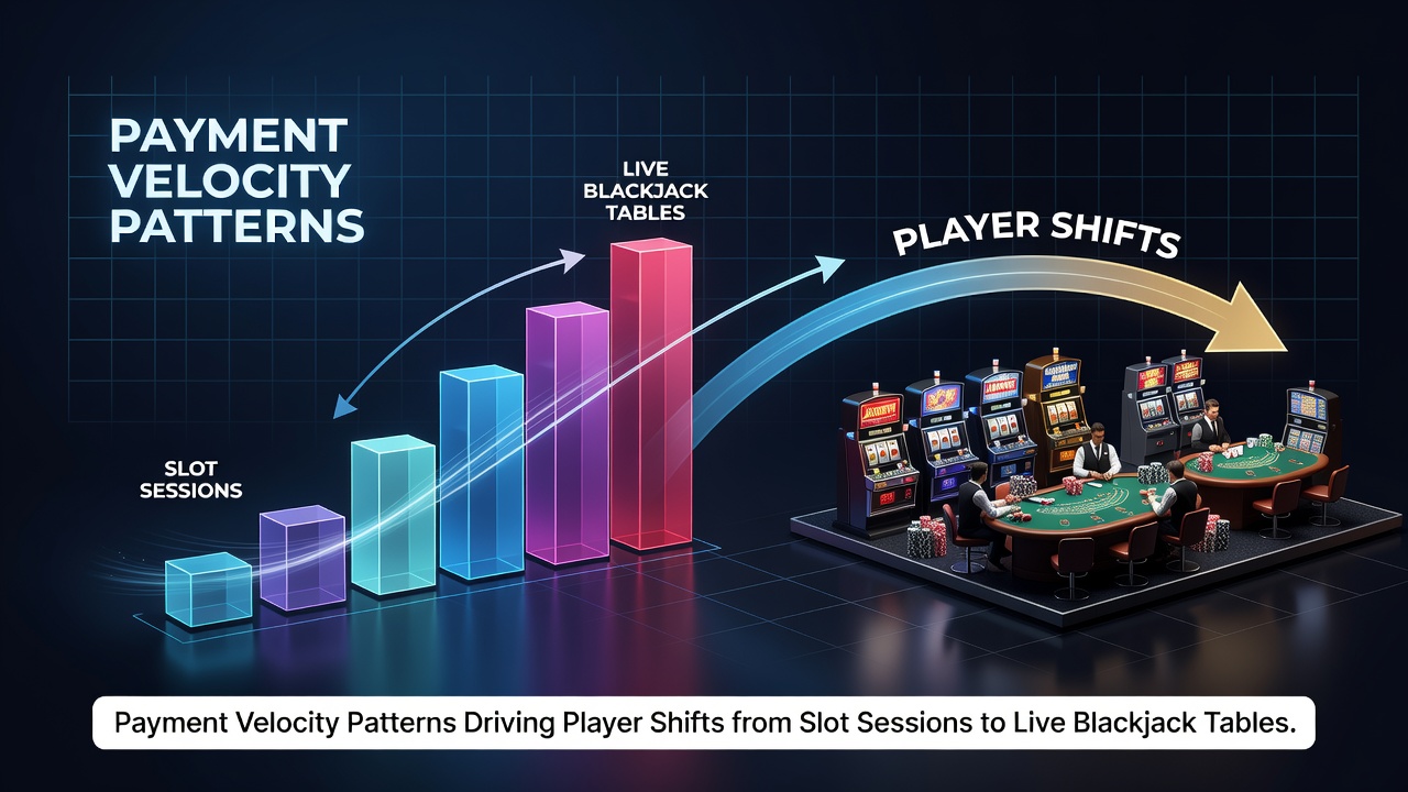 Grafiek die betaalstromen van mobiele slots naar live blackjack toont in Nederlandse online casino's juni 2026