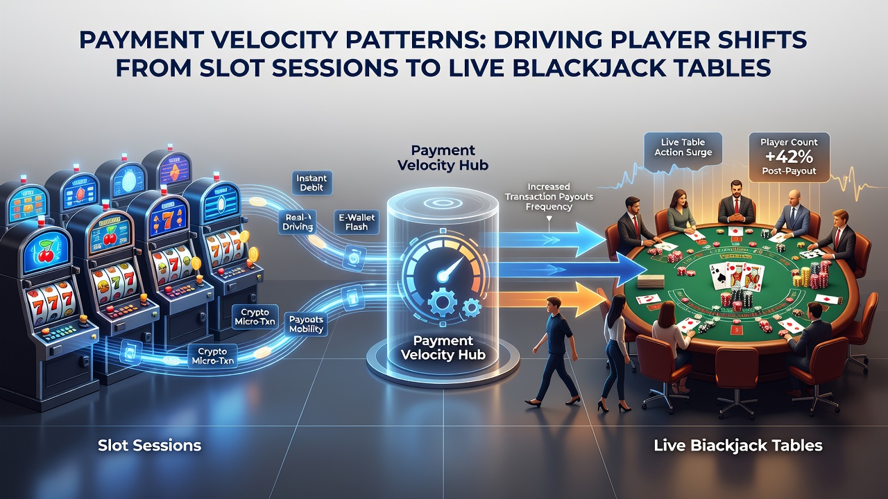 Illustratie van mobiele spelers die overstappen van slots naar live blackjack met snelle betalingen