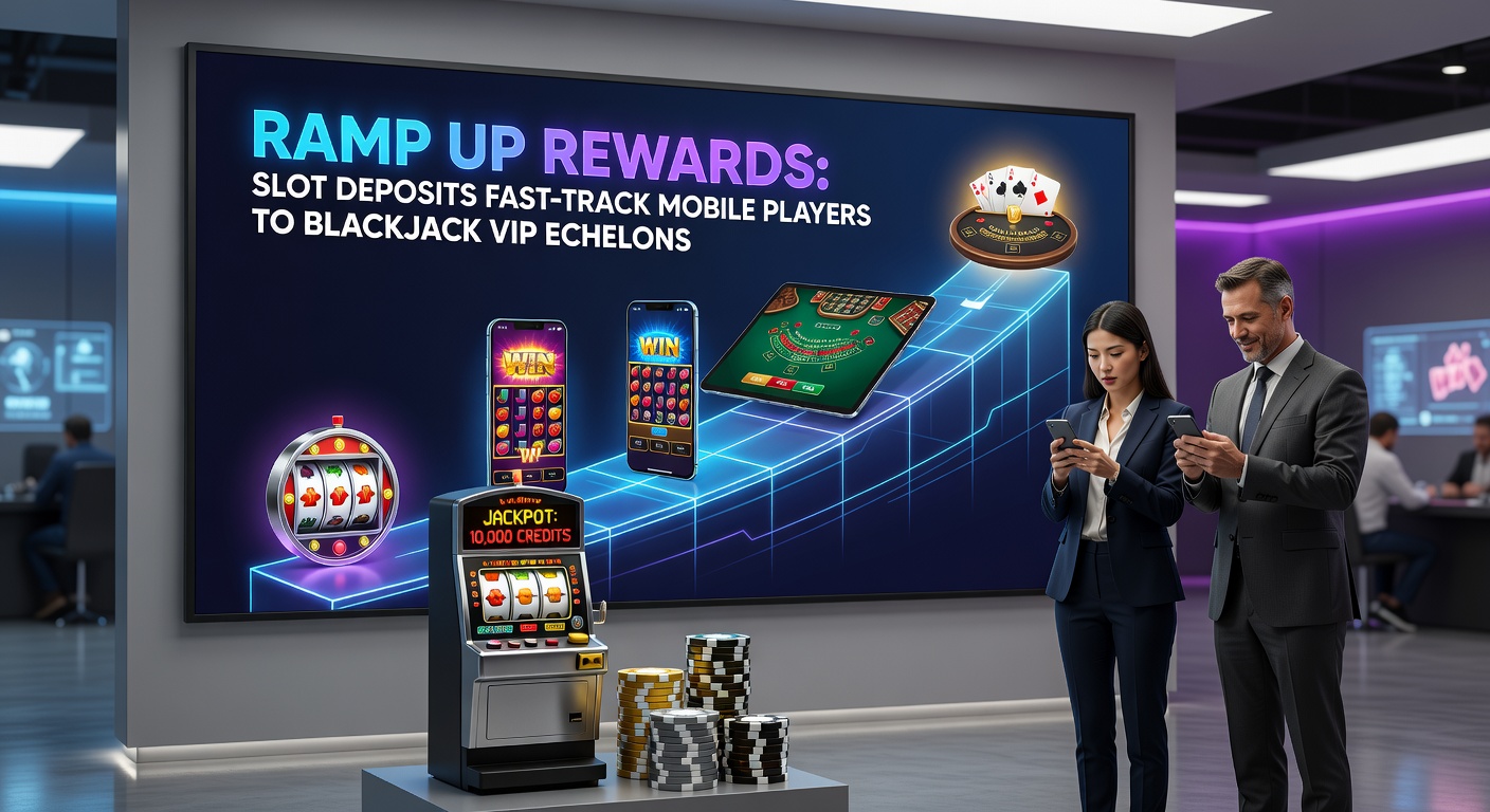 VIP blackjack sessie op mobiel met hoge inzetten, beloond via Ramp Up Rewards slot deposits