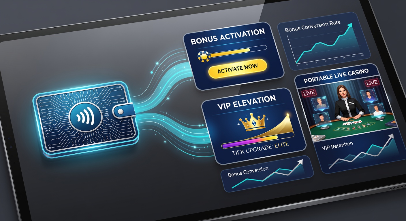 Mobiele live casino VIP lounge met portemonnee integratie en bonusweergave